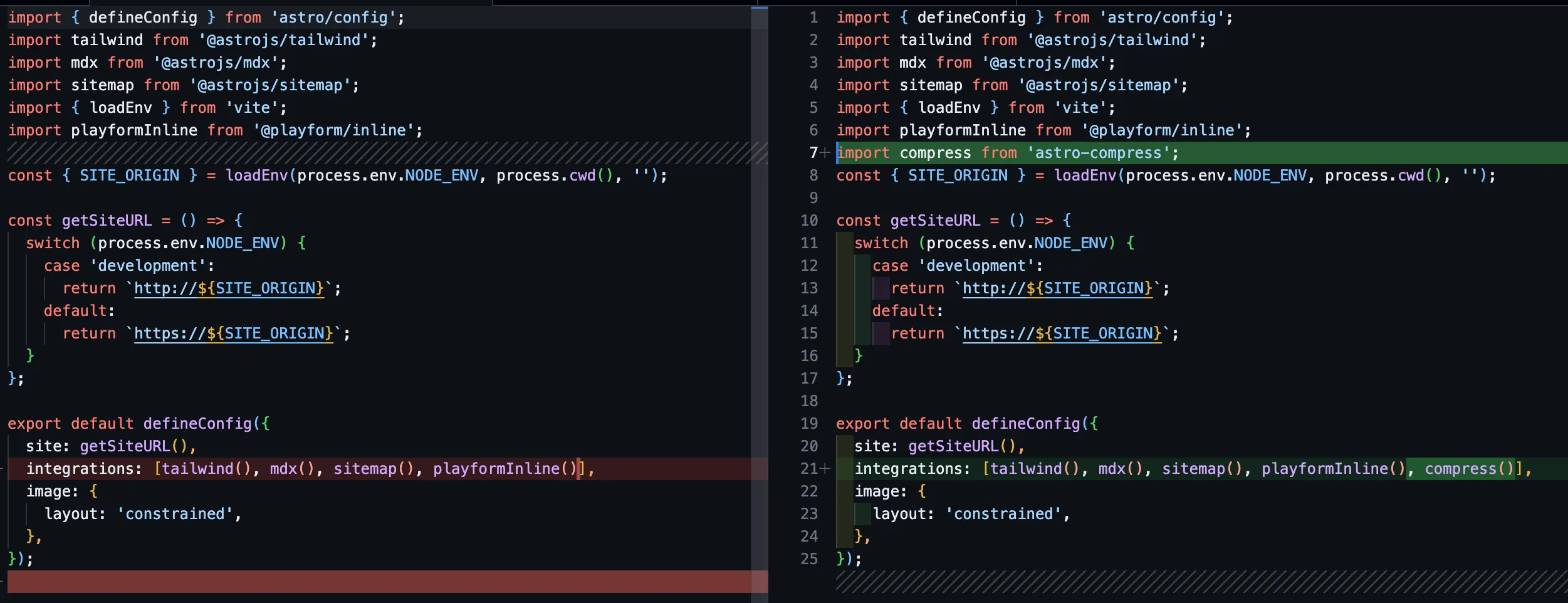 astro-compress 플러그인 설정 예시