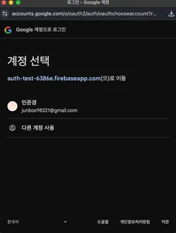 Google 로그인 화면
